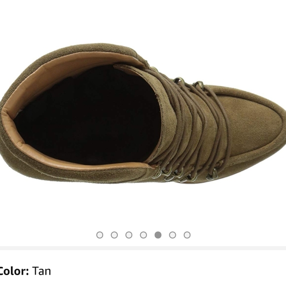 NEW Report Signature Poe suede lace up tan booties - Picture 3 of 7